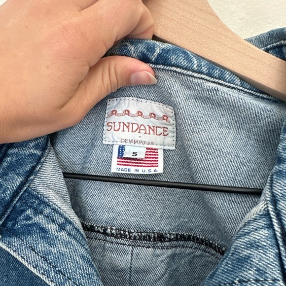 SUNDANCE Vintage Painted Longline Denim Jacket - Picture 4 of 9